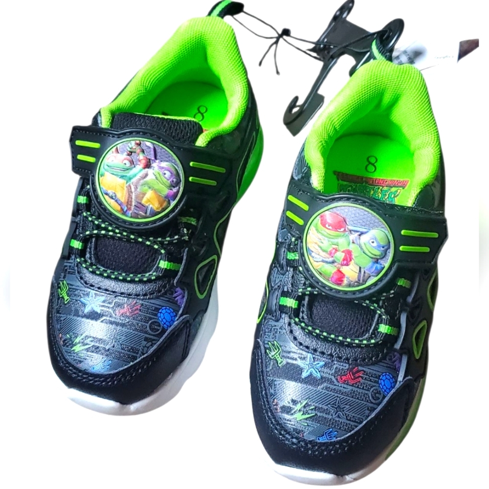 Toddler Boys Teenage Mutant Ninja Turtles Athletic Light-Up Shoes Size 8
